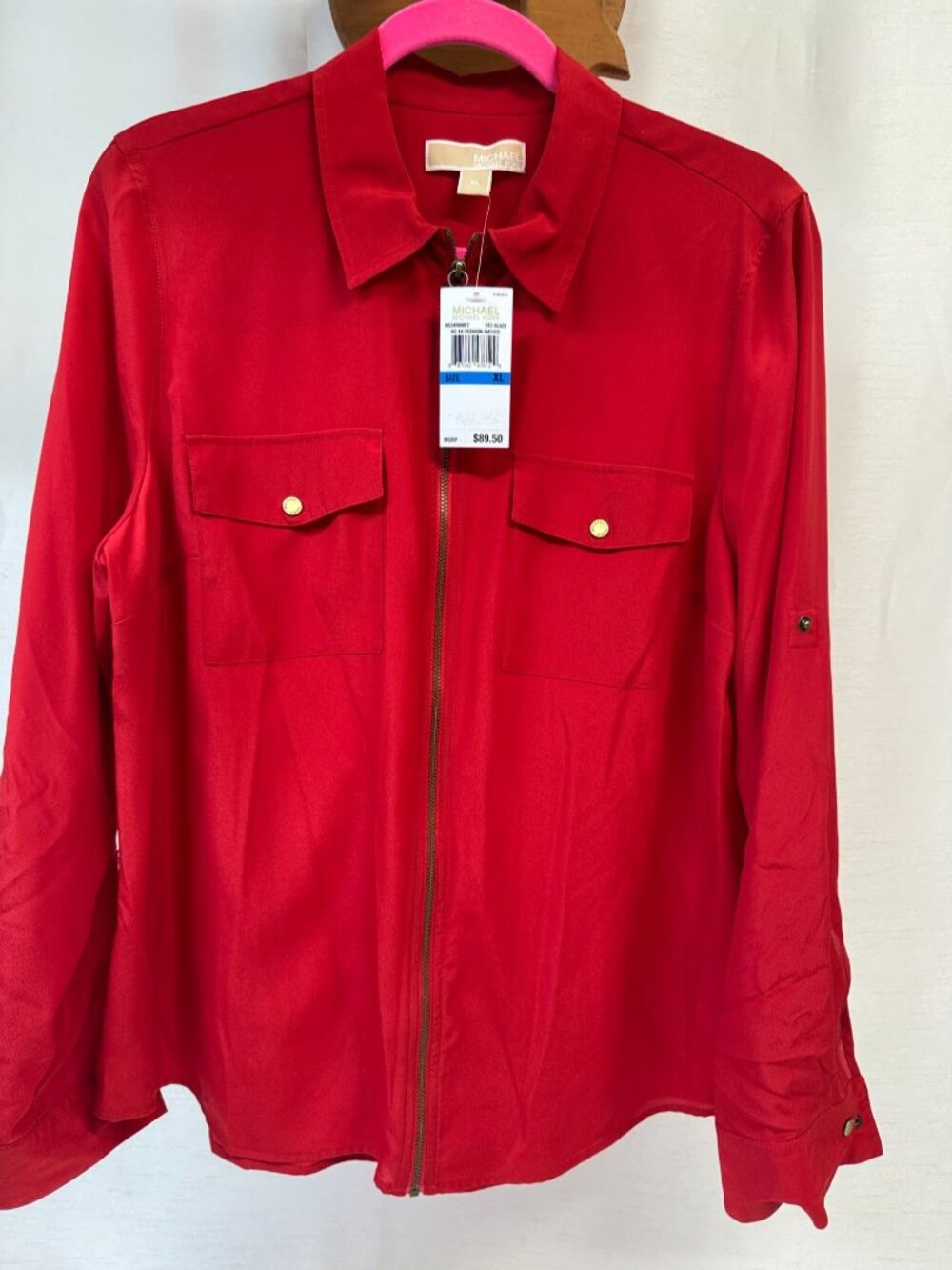 Womans Red Shirt Jacket XL Michael Kors NWT